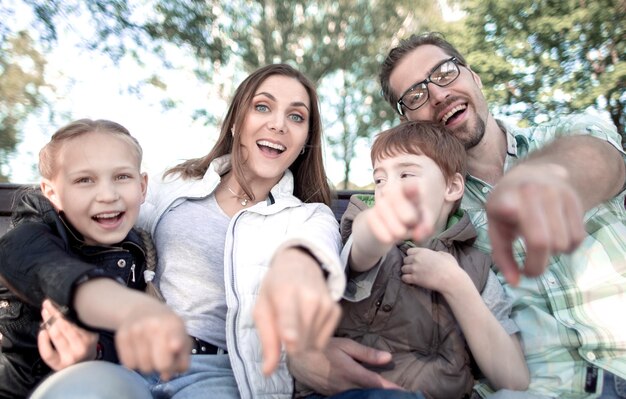 close upsmiling family pointing youthe concept family leisure 252847 19909